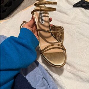 Steve Madden Metallic Gold Strappy Heels